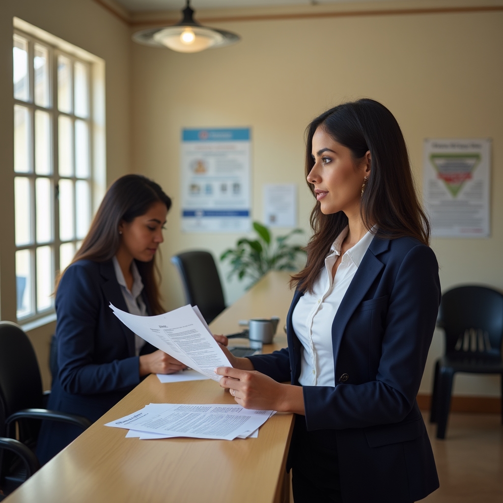 Consumer filing a complaint at a Profeco office in Mexico